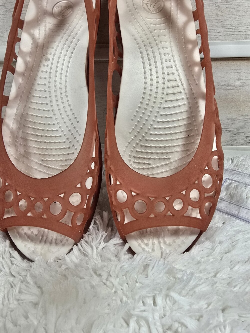 CROCS Women's Circular Cutout Flats in Terracotta - Picture 8 of 8